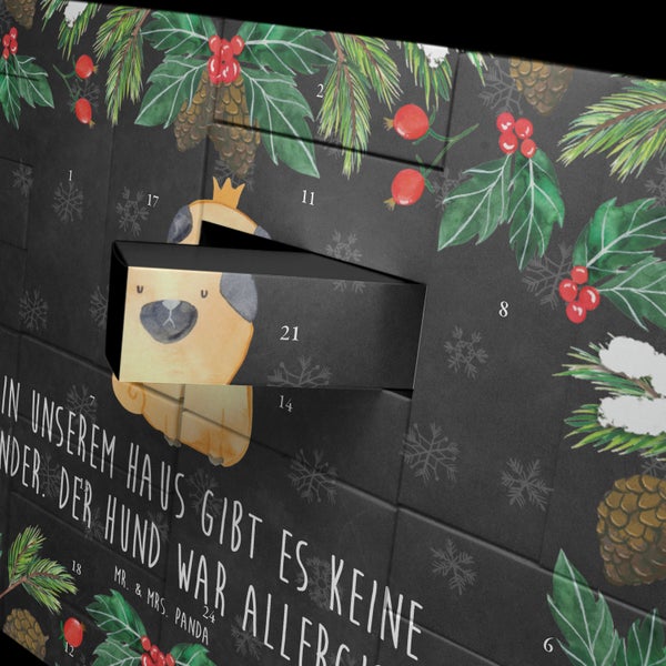 Mr. & Mrs. Panda Befüllbarer Adventskalender Mops Krone - Schwarz