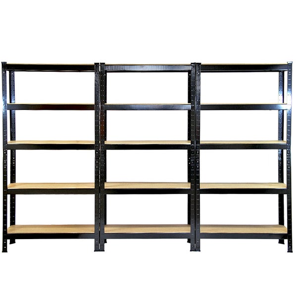 6 x Monster Racking T-Rax 75cm Lagerregal Schwarz mit Gratis Gummihammer