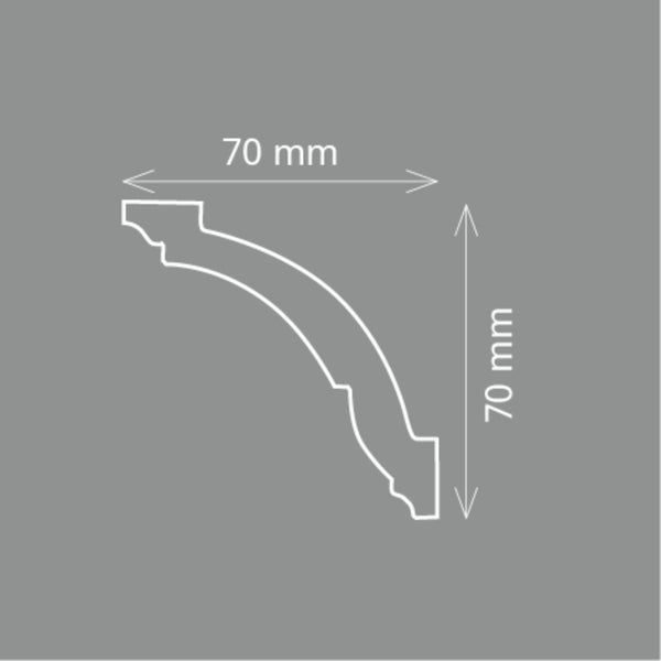 HOMESTAR Zierleiste AS (70 x 70 mm), Länge 2 m