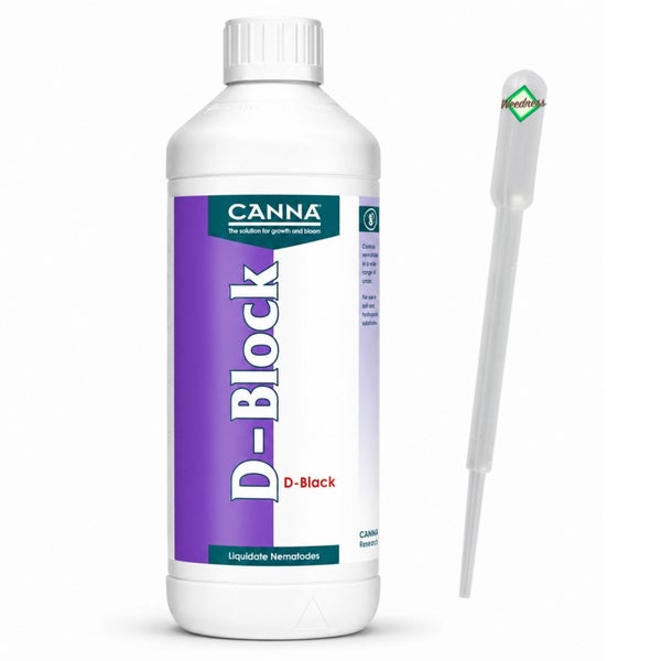 Canna D-Block Nematodenbekämpfungsmittel in der Kunststoffflasche mit Dosierpipette zur Pflanzenpflege