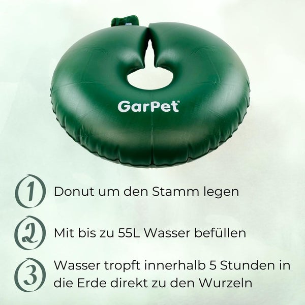 Baum Bewässerungsring mit Speziell Düsen Bewässerungssack für kleine Bäume Sträucher Donut Langzeit Bewässerungssystem 55 L Baumsack Baumbeutel