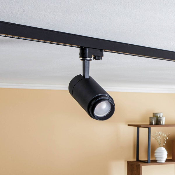 Arcchio LED Stromschienenstrahler Nanna in Schwarz aus Aluminium (1 flammig, ) Arbeitszimmerleuchte