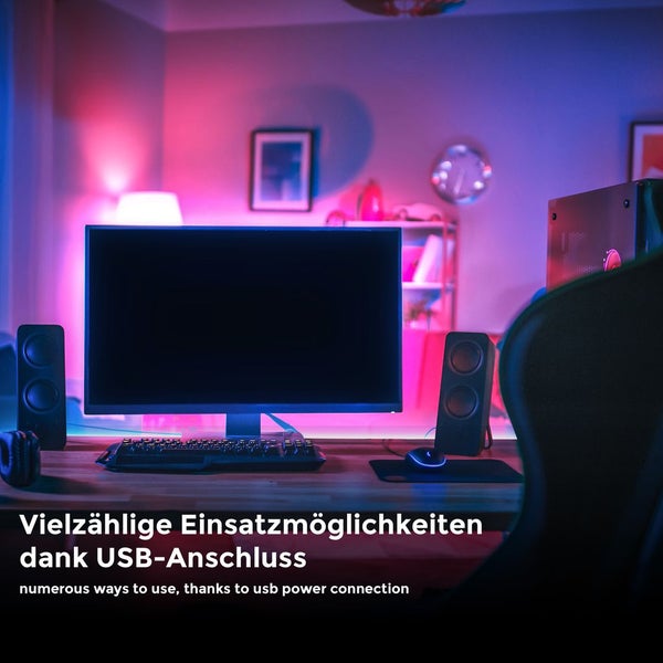 LED Streifen 5 m - dimmbar, Fernbedienung, USB, Farbwechsel, RGB