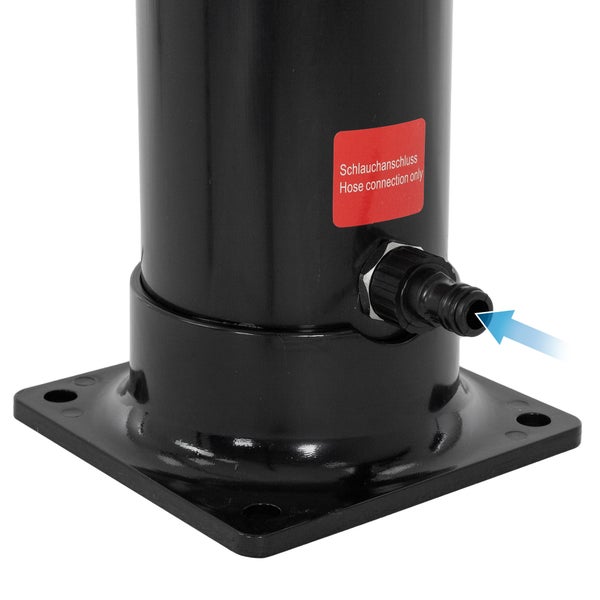 ML-Design Solardusche 20L 222cm rund mit schwenkbarer runder Duschkopf, Schwarz gebogen, warmes Wasser 60°C ohne Stromanschluss, mit Gartenschlauch-Anschluss, Solar Gartendusche Außendusche Pooldusche