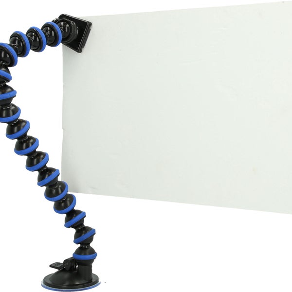 Flexibler Halter mit Saugnapf und weißer Platte