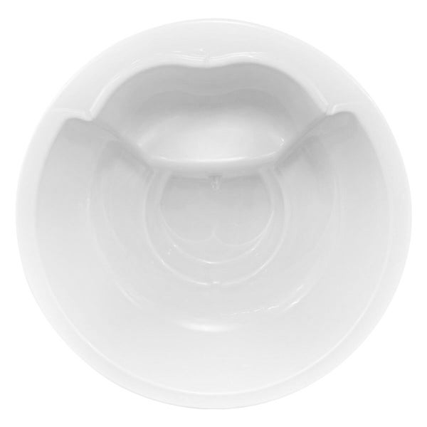 Runde weiße Babybadewanne mit integriertem Sitz