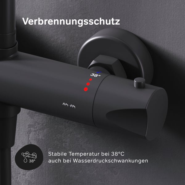 AM.PM Duschsäule inkl. Thermostat F07TA422 Hit  Schwarz matt