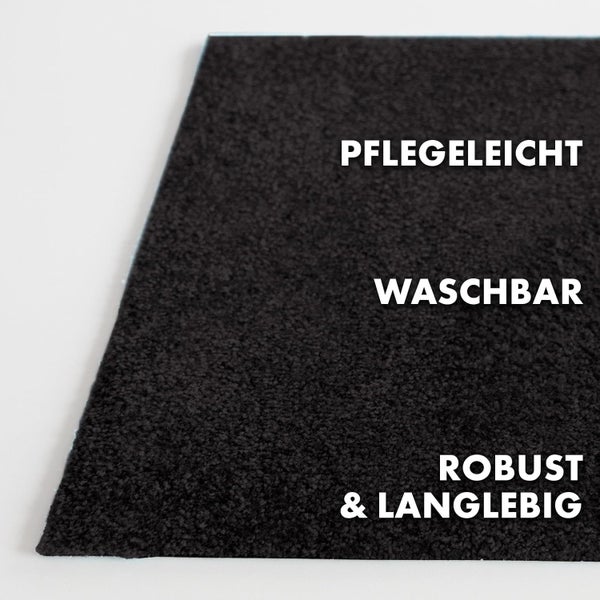 FLOORDIREKT Fußmatte Domenico - stilvolle & praktische Schmutzfangmatte - Schwarz - 50 x 80 cm