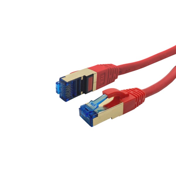 ProfiPatch Netzwerkkabel Cat7 S/FTP RJ45 LAN Kabel LSZH Premium Ethernet Patchkabel 10GB 600MHz rot 30m Switch Router Gaming Patchpanel