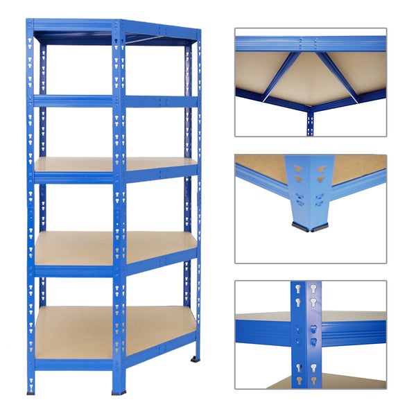 PROREGAL Mega Deal Tiger 1x Eckregal & 2x Schwerlastregal 180x 90x 45 cm Fachlast 175 & 265 kg Blau