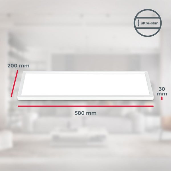 LED Panel 58x20 cm - 22W, 3000lm, flach, backlight, neutralweiß, weiß
