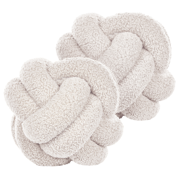 Dekokissen 2er Set MALNI Bouclé 19 x 19 cm Cremeweiß Ohne Muster