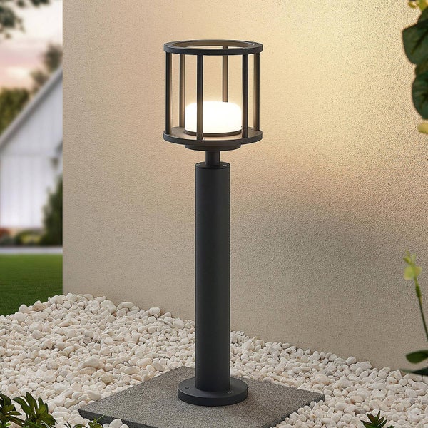 Lucande Außenleuchte Berenike (spritzwassergeschützt (Modern) in Alu aus Aluminium (1 flammig, GX53) - Wegeleuchte Pollerleuchte Wegelampe Sockelleuchte