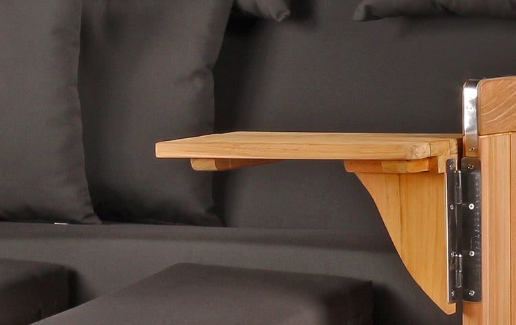 Strandkorb Westerland Teak Bullauge PE grey Dessin 548