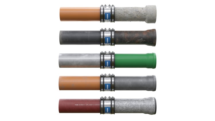 CRASSUS Schlauchadapter Typ 2B CSC 137, CRA14039, außenliegender Adapter zur Verbindung zweier Abwasserrohre für gleiche Rohrdimensionen