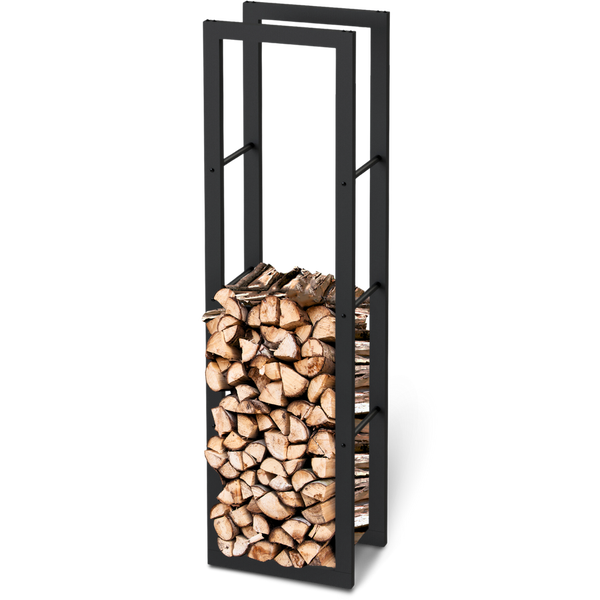 holz4home Kaminholzregal 170x30x45cm aus Metall Schwarz inkl. Ofenhandschuh