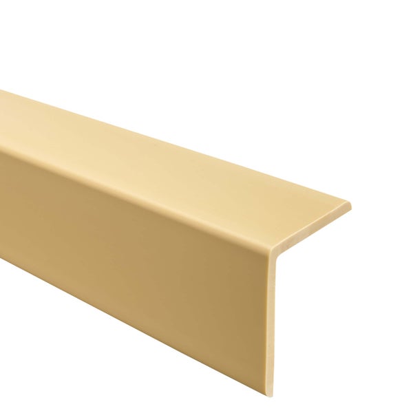 Winkelprofil aus Kunststoff in L-Form, beige