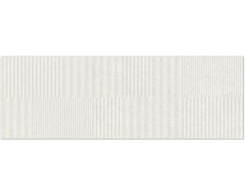 Weiße Wandfliese mit vertikalem Rippendesign