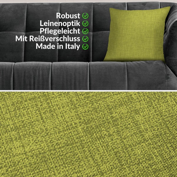 Kissenhülle Leinenoptik 40x40cm ohne Füllung Pistaziengrün