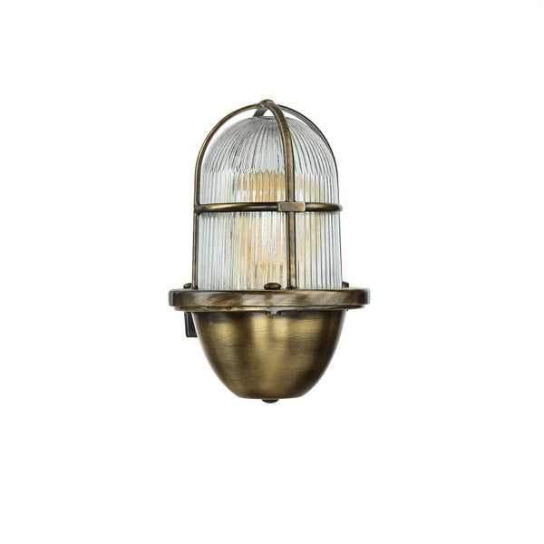 Wandleuchte im maritimen Stil mit Glasabdeckung