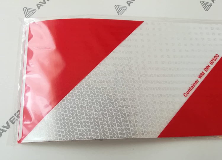 Warntafel rot-weiss schraffiert gemäß Container WM DIN 67520