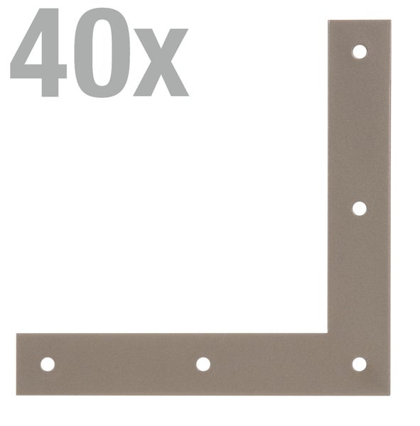Set mit 40 Stück Flachwinkel aus Metall zur Holzverbindung