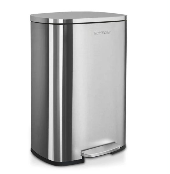 FLOORDIREKT Mülleimer Dustin - aus Edelstahl - Absenkautomatik - 30 L