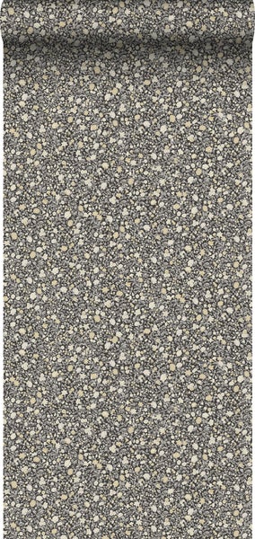 Sanders und Sanders Tapete Blumen Schwarz und Gelb - 53 cm x 10 m - 640398