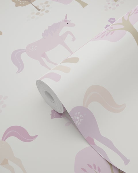 Tapetenrolle mit Einhorn- und Baumdesign