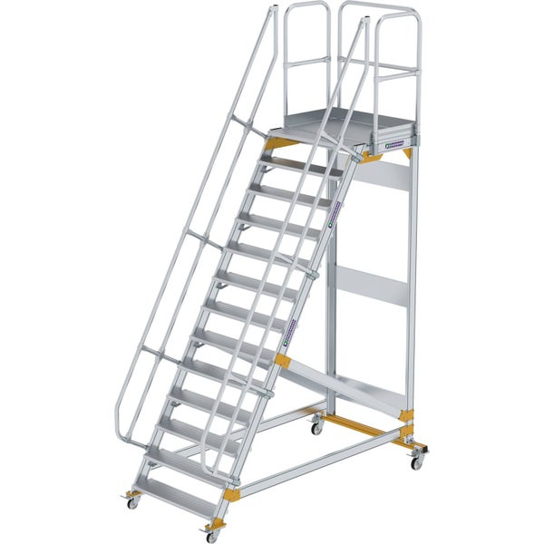 Günzburger Steigtechnik Plattformtreppe 60° fahrbar Stufenbreite 1 m 13 Stufen - 600753