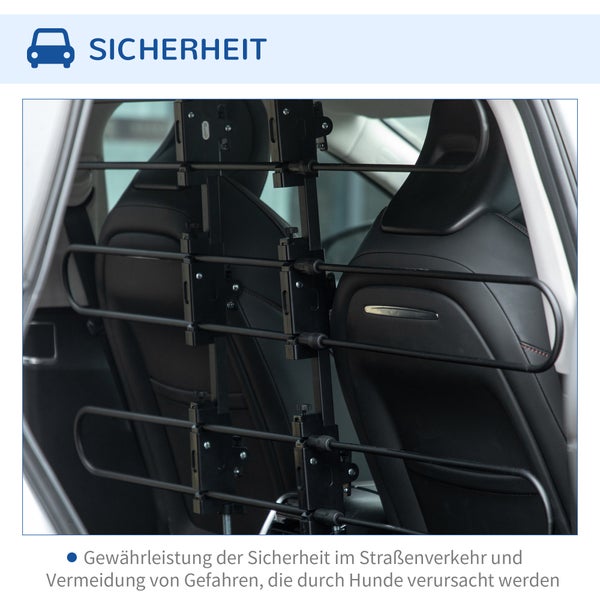 PawHut Hundeschutzgitter, 89-150L x 9B x 76-124H cm, Stahl, PP, Schwarz