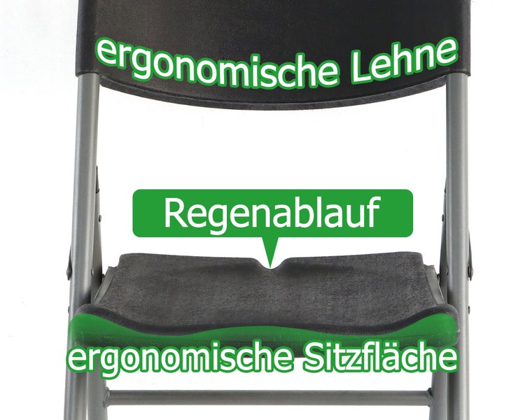 Ondis24 Klappstuhl Blasformen HDPE/Stahl schwarz