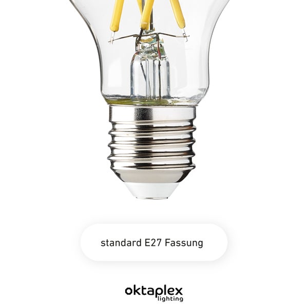 Oktaplex Glow 6er Set E27 Set LED Leuchtmittel 2700K Warmweiß 806lm 3,8W