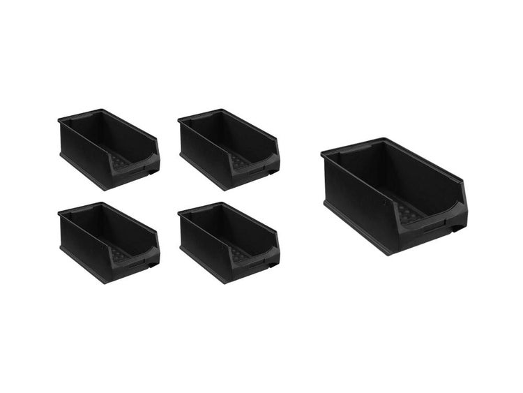 PROREGAL SparSet 5x Leitfähige Sichtlagerbox 4.0 HxBxT 15 x 20 x 35 cm 7,2 Liter ESD Sichtlagerbehälter