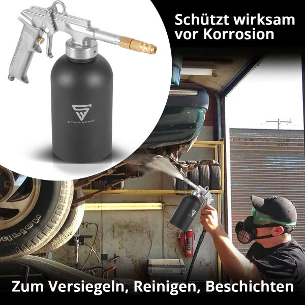 STAHLWERK Druckbecherpistole 1100 ml 4-6 bar Hohlraumpistole Druckluftpistole