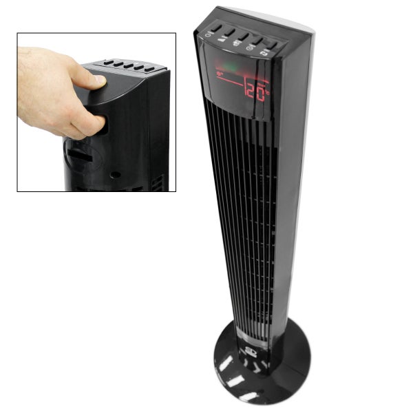 ECD Germany Turmventilator mit LED Display und Fernbedienung XL, 45W, 116 cm, Schwarz, mit 3 Geschwindigkeitsstufen und Ventilationsmodi, 140° Oszillation, Standventilator Säulenventilator Ventilator