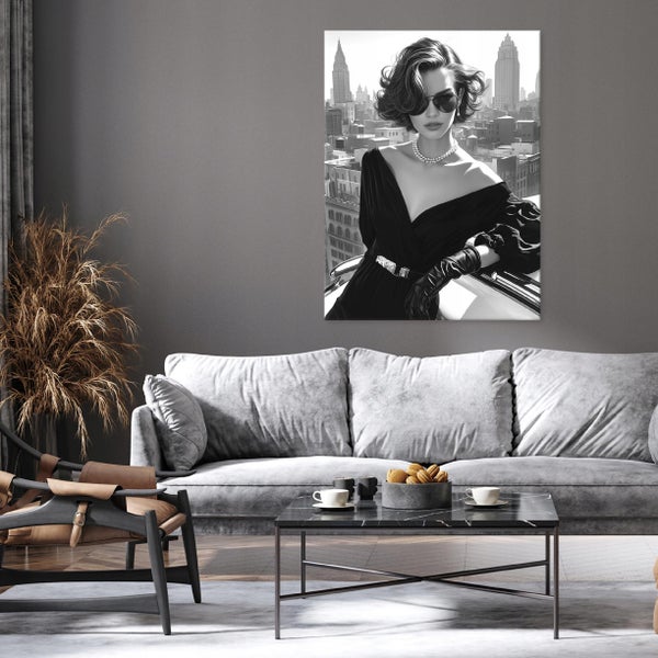 Leinwandbild Abstrakt Frau Schwarz weiß Modern Bilder Wohnzimmer 60X40 cm