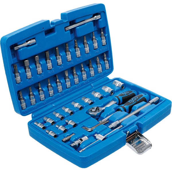 BGS Steckschlüssel-Satz Antrieb 6,3 mm (1/4) Zollgrößen 46tlg. - 2141