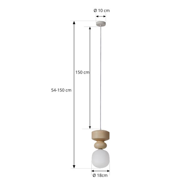 Lucande Pendelleuchte Fidelo (Skandinavisch) in Weiß aus Keramik (1 flammig, E14) - Deckenlampe Esstischlampe Hängelampe Hängeleuchte Wohnzimmerleuchte