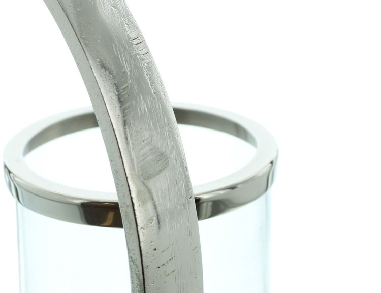 FRANK FLECHTWAREN | Windlicht Kreise, ALUMINIUM, Ø 30 cm, Glas Ø 10 x 18 cm, ohne Kerze