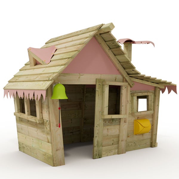 WICKEY Kinder Spielhaus Casita mit Holzdach und Fenster  - pastellpink