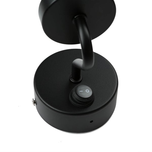 Schwarze Wandleuchte mit Schalter