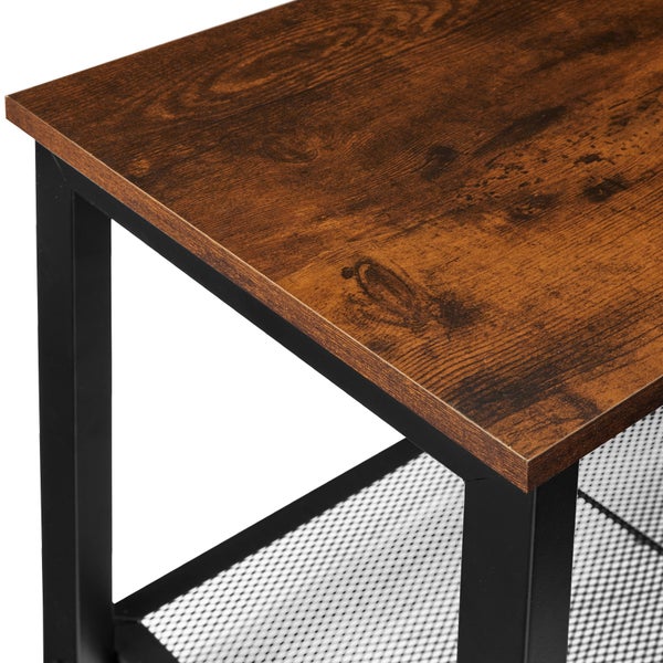Schuhregal tectake Taunton 80 x 30 x 45,5 cm Industrial Style Industrial Holz dunkel, rustikal
