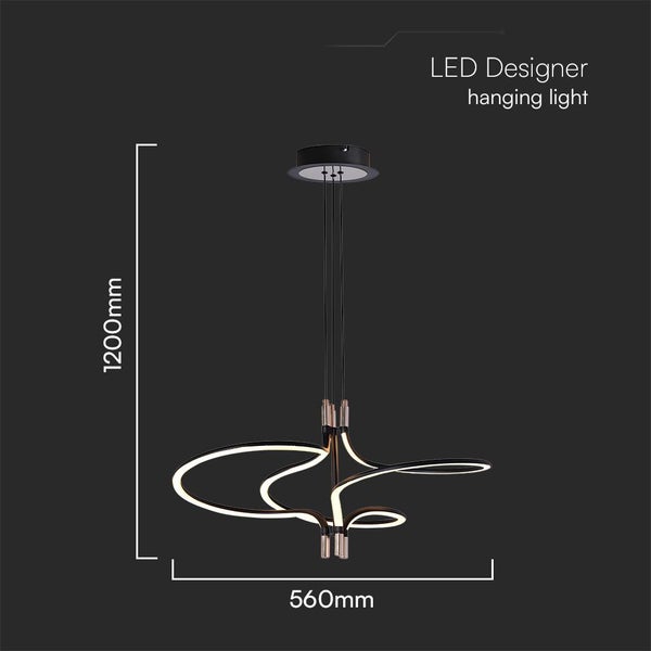 LED-Designer-Hängeleuchte mit den Maßen 1200 mm x 560 mm