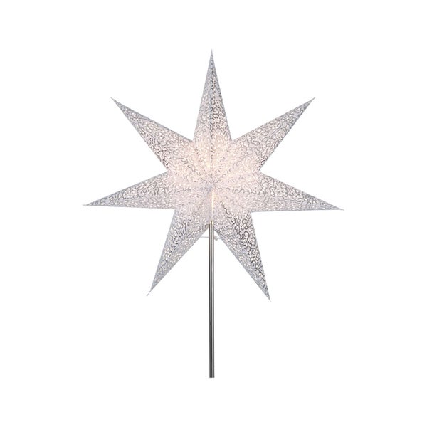 Weihnachtsstern mit filigranem Muster auf einem Ständer