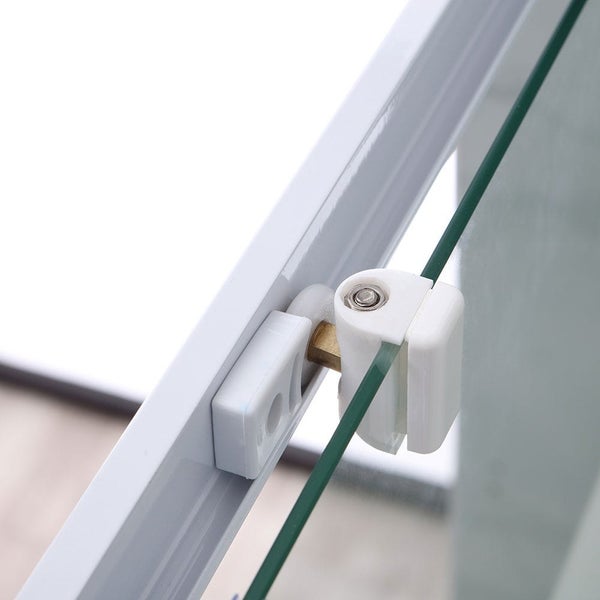 Eckeinstieg 75x75 mit Glasdekor, Profilfarbe Weiß | Venere