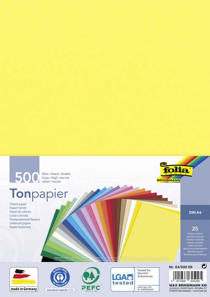 Folia  Tonpapier 130g/m², DIN A4, 100 Blatt, ultramarin
