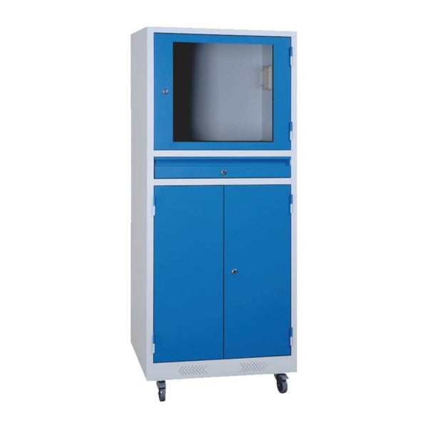 PROREGAL Industrie-PC-Schrank Bear HxBxT 170 x 68 x 60 cm Grau-Blau