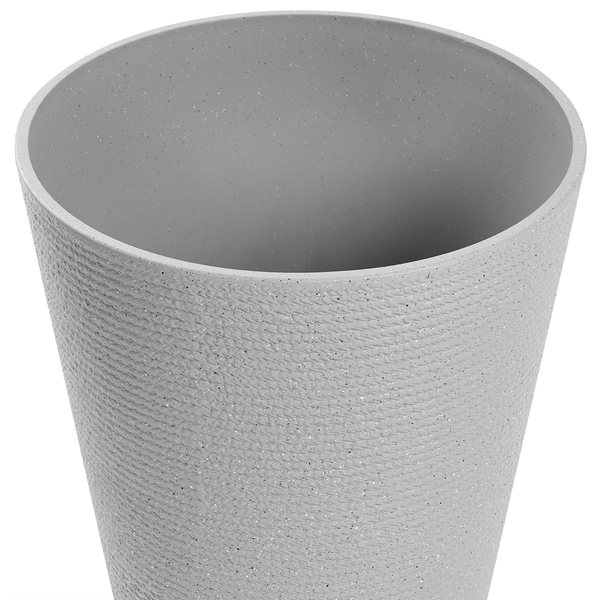 Runder Pflanztopf mit strukturierter Oberfläche und gesprenkeltem Design