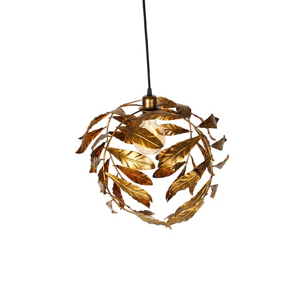 Pendelleuchte mit Blätterdesign und Glühbirne